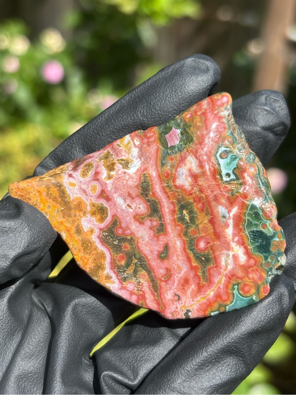 Ocean Jasper Crystal Slab - Polished Sea Jasper Freeform